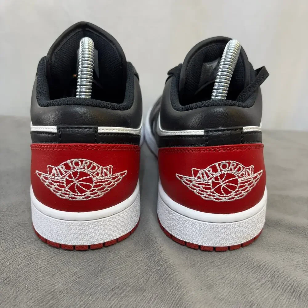 Nike Air Jordan 1 Low Bred Toe 2.0 Men US 10.5 EU44.5 White Black Red 553558-161